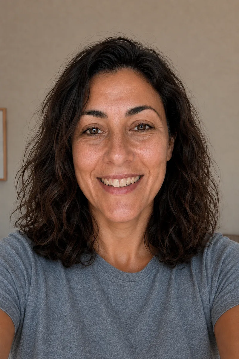 Ejemplo correcto: foto de frente, con el movil a la altura de los ojos
